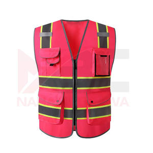 Chaleco de seguridad de poliéster Hi Vis de 5 puntos Break-Away con patrón X reflectante en la espalda y bolsillos Logotipo personalizable - Product Image 4