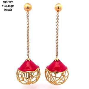 Boucles d'oreilles en argent véritable 100% 925 Bijoux fins Boucles d'oreilles en pierre principale en argent sterling 925 pour filles et femmes - Product Image 1