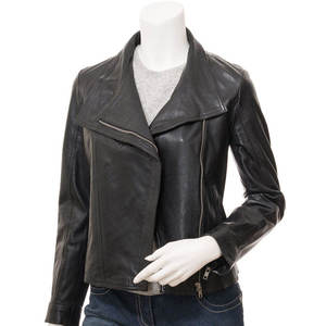 Latest Design Fashion <b>Women's</b> Satin Leather <b>Jacket</b> Breathable Waterproof Eco-Friendly Stylish Ladies Outwear for Sale - Product Image 4