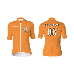 Maillot de Ciclismo de Manga Larga Color Naranja Sólido para Equipo de MTB - Ropa de Ciclismo de Carretera Transpirable y Ligera para Invierno con Detalles Reflectantes - Product Image 1