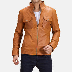 Chaqueta de moda con cuello levantado de piel de vaca personalizable de alta calidad para hombre al mejor precio para invierno - Product Image 1