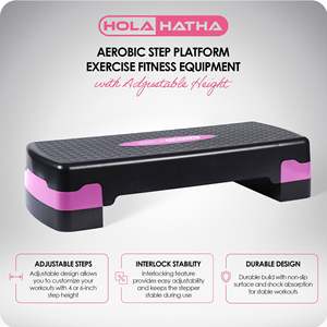 Stepper Portatile HolaHatha con Altezza Regolabile, Piattaforma per Esercizi Aerobici, Attrezzatura Fitness in Materiale ABS - Product Image 3