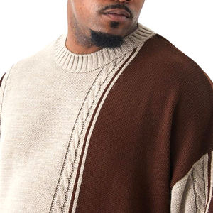 Logotipo personalizado Oem Hombres Suéter de punto de manga larga de punto 100% de lana de invierno Hombres Suéter de punto personalizado - Product Image 4