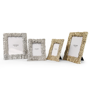 AK Brass Customized Metal <b>Photo</b> <b>Frame</b> in Silver & <b>Gold</b> Antique Finished Large Size Set of 4 For Table Interior Decor - Product Image 1