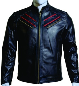 Meilleur prix du fabricant direct Veste en cuir en peau de mouton d'hiver pour hommes Veste à capuche avec fermeture à glissière pour hommes - Product Image 1