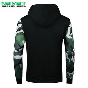 Sweat à capuche thermique en molleton de coton/polyester respirant, tendance, pour l'hiver, l'entraînement en salle de sport, grande taille, impression par sublimation, uni - Product Image 4