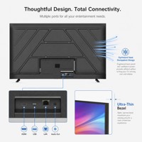 Harga Pabrik Televisi LED Tanpa Bingkai 65 Inci 4K 60Hz Panel BOE CSOT A+ Smart TV untuk Proyek