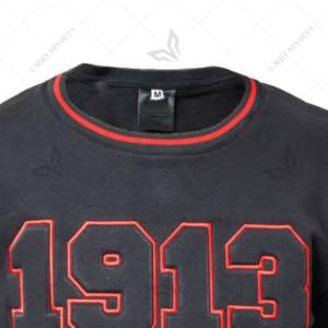 Sweat-shirt Delta noir personnalisé avec crête en chenille 1903 Sweat-shirts grecs DST Sweat-shirt 100% coton Fleece Vêtements grecs - Product Image 3