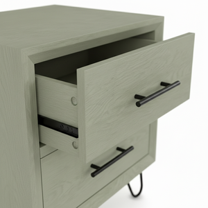 Mesa de Centro PKP con Patas, Diseño Moderno, Madera de Caucho, MDF, Chapa de Roble, Color Verde Salvia Pantone 15-0318 TPG - Product Image 5