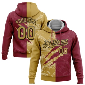 Custom Stitched Graffiti Pattern Yellow Kelly Green-Black Scratch Sports Pullover Sudadera con capucha - Product Image 4