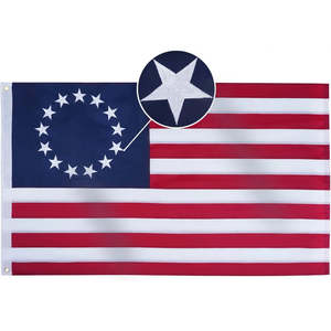 Bandera Americana Bordada de Betsy Ross de 3x5 Pies con 13 Estrellas, Resistente para Exteriores, Estilo Coloniales, para el 250 Aniversario, Estilo Bandera - Product Image 2