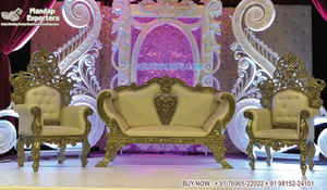 Traditional Wedding Reception Stage Chaise Trending Wedding Stage Couch for Bride Groom Wedding Stage Couch for Bride Groom - Product Image 4