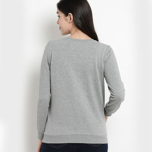 Sweat-shirt à col rond doublé personnalisé pour homme et femme, streetwear décontracté, imprimé en relief sur le devant, 100% coton molletonné, couleur chair, hiver - Product Image 2