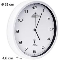 Horloge murale automatique à quartz Monzana à grands chiffres, 31 cm, radio-pilotée, design analogique minimaliste, plastique, salon