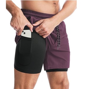 Pantalones cortos de gimnasio para hombre, pantalón corto de malla de Color sólido para correr, pantalones cortos de entrenamiento hasta la rodilla, transpirables, venta al por mayor, 2026 - Product Image 1