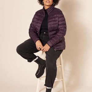 Women's Customized Color Canvas Lightweight Knitted Eco-Friendly Breathable Outdoor Puffer Jacket Autumn <b>Winter</b> <b>Quilted</b> Zip - Product Image 2