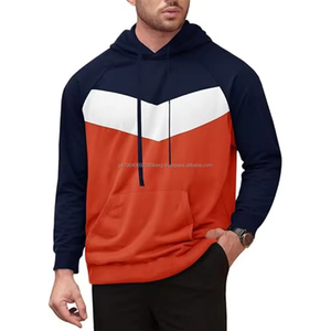 Sudadera con Capucha de Manga Larga con Bloques de Color para Hombre, Sudadera Elegante con Bolsillo Tipo Canguro, Ideal para Uso Casual, Comodidad Durante Todo el Día - Product Image 1
