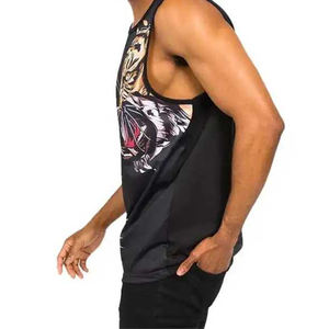 Meilleur débardeur pour hommes par Standard International respirant tissu tricoté entraînement plaine hauts de gymnastique en gros - Product Image 3