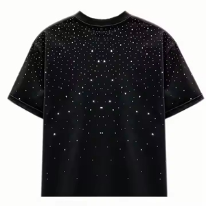 2025 Luxury t Shirt Printing Bling Tiger Graphic Rhinestone T Shirt for Men - Product Image 1