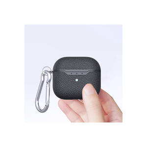 Housse de protection Netzy Green SAFA Airbag 03, étui en silicone antichoc pour AirPods 4, compatible avec les écouteurs, en TPU et cuir - Product Image 4