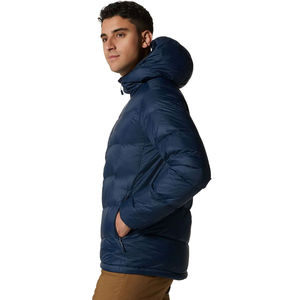 Veste matelassée d'hiver décontractée pour hommes, manteau en toile tissée à fermeture éclair et coupe-vent à capuche et col montant, de couleur noire, Offre Spéciale! - Product Image 3