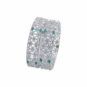 Brazaletes de plata AD inversa de estilo étnico moderno, joyería de moda chapada en plata de latón de lujo para la religión ortodoxa - Product Image 1