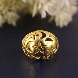 Unique Design Boho Celestial <b>Ring</b> Brass <b>Rings</b> For Women 18K Gold Plated Star Cutout <b>Dome</b> Band <b>Ring</b> for Wholesale/OEM/ODM - Product Image 6