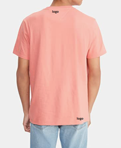 Camiseta de algodón de manga corta para hombre, Camiseta de algodón con bolsillo y cuello redondo, venta al por mayor - Product Image 3