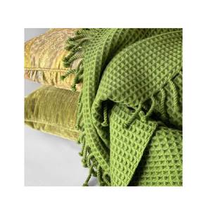 Naturellement respirant doux léger gaufré tissage jeter couverture ferme décoration parfaite toutes saisons durable 100% coton - Product Image 1