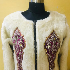 แจ็กเก็ตขนสัตว์ปะต่อแบบวินเทจสำหรับผู้หญิงชุดฤดูหนาวยาวผ้าคอตตอนพร้อมกระดุมตกแต่ง2022 - Product Image 1