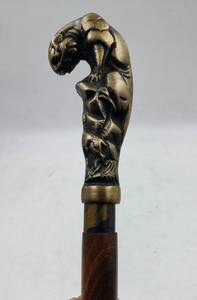 Bâton de canne de marche en bois manche animal en métal 3 parties accessoires ouverts pièce de rechange CADEAU - Product Image 3