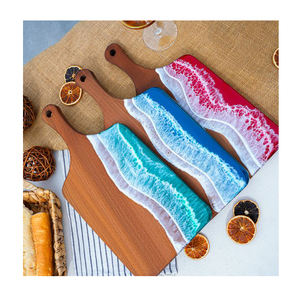 Planche à découper en bois Planche à découper en résine motif bois et océan lavable au lave-vaisselle pour légumes Fruits Fromage Kitchenwatr - Product Image 3