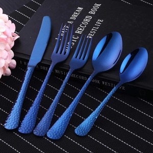 Ensemble de couverts fini miroir bleu couverts en acier inoxydable élégants pour salle à manger cuisine fête mariage café et usage quotidien - Product Image 3