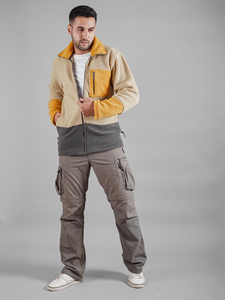 Nueva llegada de los hombres de estilo de calle de invierno al aire libre sudadera chaqueta de lana Polar bordado capucha frontal bolsillos con cremallera completa - Product Image 6