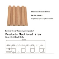 Panneau mural moderne en bois de chêne clair imperméable à petites grilles, grade E0 B1, pour la décoration murale des halls d'exposition commerciaux