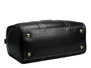 Bolsa de Viaje Deportiva de Cuero Negro, Estilo Casual y de Lujo, para Hombre y Mujer, Resistente al Agua, Gran Capacidad, con Cierre de Poliéster - Product Image 5