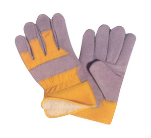 Guantes de trabajo de cuero real Guantes de seguridad de grado con material de revestimiento de poliéster de vinilo de látex Tamaño XL - Product Image 5