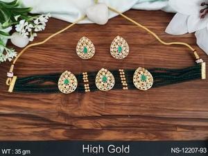 Ensemble de collier antique ethnique perlé de haute qualité en or poli pour femmes, bijoux de soirée - Product Image 4