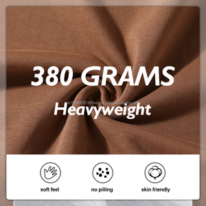 Sudadera con capucha y logotipo personalizado 380GSM al por mayor sudaderas con capucha extragrandes para hombre sudaderas con capucha con logotipo estampado de espuma sudaderas con capucha blancas pesadas unisex - Product Image 6