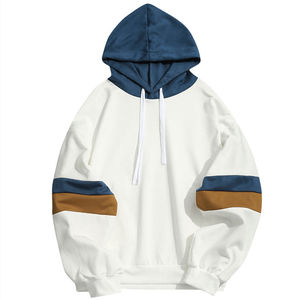 Léger 100% coton pull à capuche pour hommes haute qualité goutte épaule cordons surdimensionné hiver solide motif à capuche - Product Image 1