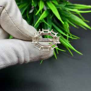 Base de Anillo Ovalada de Plata de Ley 925 de Alta Calidad, 8x10 mm, para Joyería DIY, Suministros de Joyería al por Mayor, Base de Anillo para Piedras Preciosas - Product Image 1