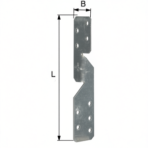 Ancrage de poutre GAH gauche/droite 250x33x2mm pour garages, auvents et abris de voiture - Lot de 50 - Product Image 3