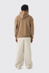Sweat à capuche surdimensionné avec logo personnalisé pull en polaire épaisse pour hommes sweat à capuche à épaules tombantes sweat à capuche thermique d'hiver Streetwear - Product Image 5