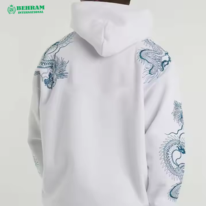 Sweat-shirt à capuche uni personnalisé pour homme, 100% coton, molleton épais et lourd / French Terry, séchage rapide - Product Image 3