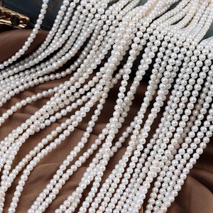 Perles d'eau douce de qualité supérieure 3,5-4 mm, perles blanches en vrac, fabrication de bijoux, matériau naturel authentique, certifié par une tierce partie - Product Image 5