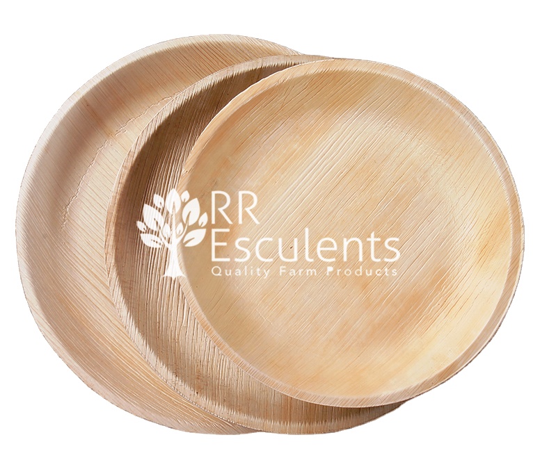 Disposable Areca Palm Leaf Tableware Round Ceramic Plastic Glass Bamboo Dinner Plate Dish for Charity Weddings Special Occasions