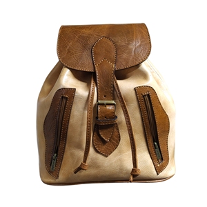 Genuine Leather Lightweight National Vintage <b>Backpack</b> Softback Cover Closure Retro Unisex <b>Lady</b> Daily Use Canvas Water Resistant - Product Image 1