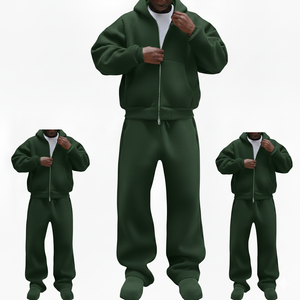 Conjunto Deportivo Unisex Estilo Hip Hop, Sudadera Holgada de Felpa y Pantalones Deportivos con Cremallera, Chaqueta con Capucha, Conjuntos Deportivos Personalizados - Product Image 6