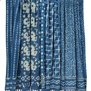 Étole en coton bleu indigo, lot mixte de 500 pièces, foulards imprimés à la main, 22x72 pouces, prix de gros - Product Image 3