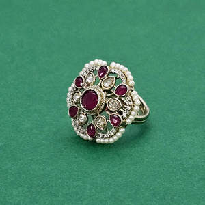 Anillo de moda antiguo de alta calidad al por mayor ajustable con revestimiento elegante Mehndi - Product Image 3